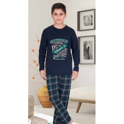 Костюм пижамный для мальчика (фуфайка,брюки) модель 3842