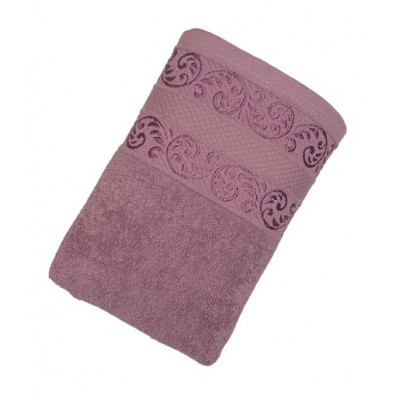 Махровое полотенце для лица 50х90 темно-лиловое NURPAK 242
