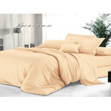 Комплект постельного белья Sateen De Luxe Сатин 1,5 сп. Крем-брюле с пододеяльником на молнии Эльф