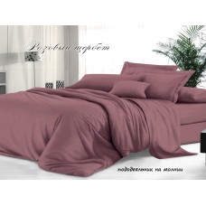 Комплект постельного белья Sateen De Luxe Сатин 1,5 сп. Розовый щербет с пододеяльником на молнии Эльф