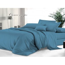 Комплект постельного белья Sateen De Luxe Сатин 2,0 сп Макси Синее озеро с пододеяльником на молнии Эльф